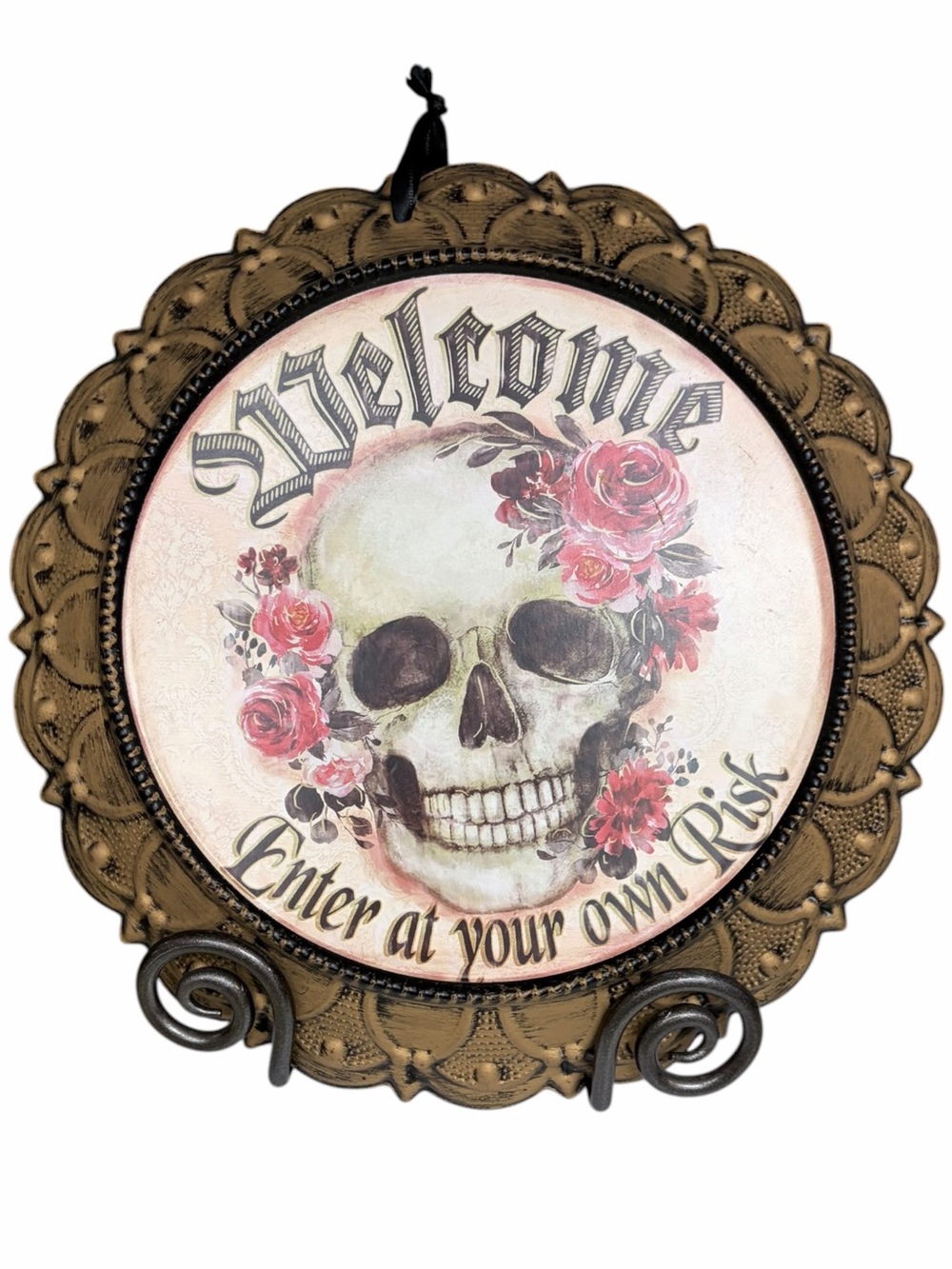Ashland Dark Romance Skull Roses Halloween Wall Decor 14” Gothic Wall Decor - Picture 8 of 8